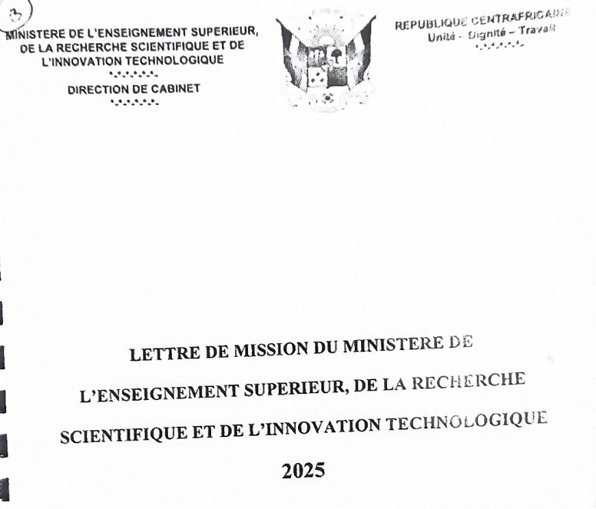 Lettre de Mission du MESRSIT 2025
